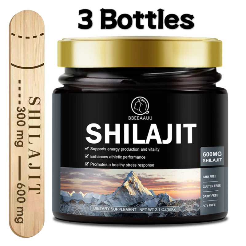 Pure Shilajit Resin Original Mineral Health Supplement Non-GMO Brain Memory Cognitive Energy Health