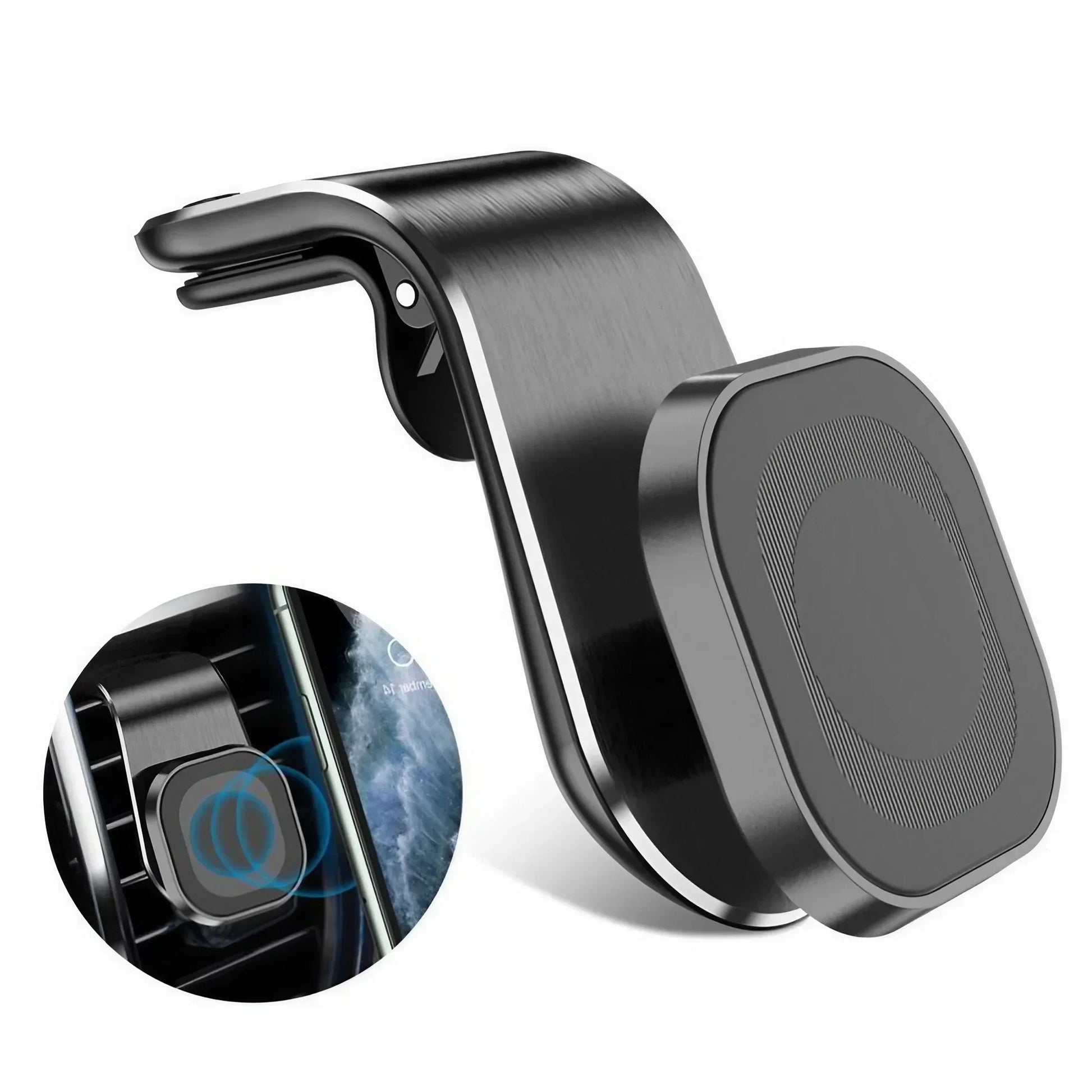 Magnetic Car Phone Mount - Strong L-Type Navigation Stand, 360° Rotation, Universal Fit for All Models, Holder for Smartphones