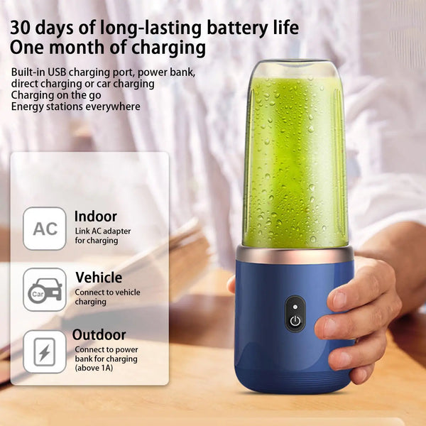 Portable Blender Electric Juicer Rechargeable Fruit Mixers USB Rechargeable Smoothie Mini Blender Multifunction Juice Maker