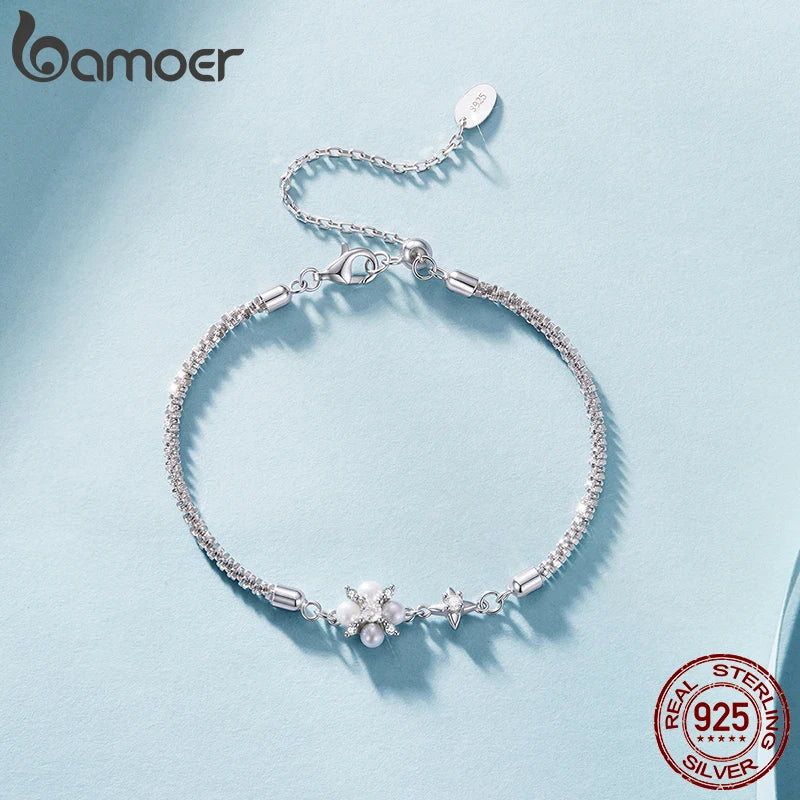 Silver Bracelets Natural Pearl Starlight Bracelet Adjustable Wrist Link Chain with GRA for Women
