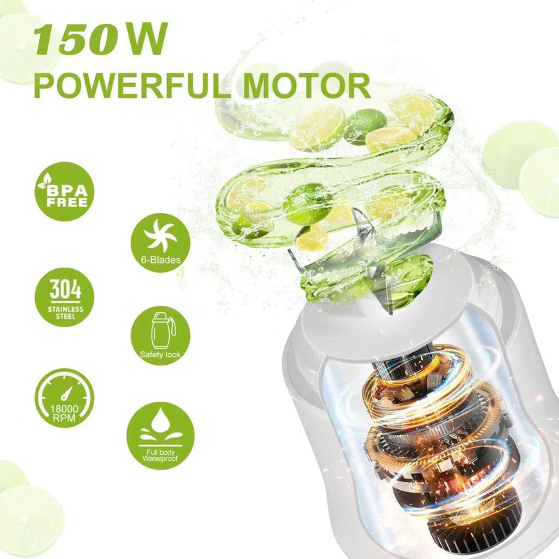 Portable Blender 600ML Electric Juicer Fruit Mixers 4000mAh USB Rechargeable Smoothie Mini Blender Personal Juicer