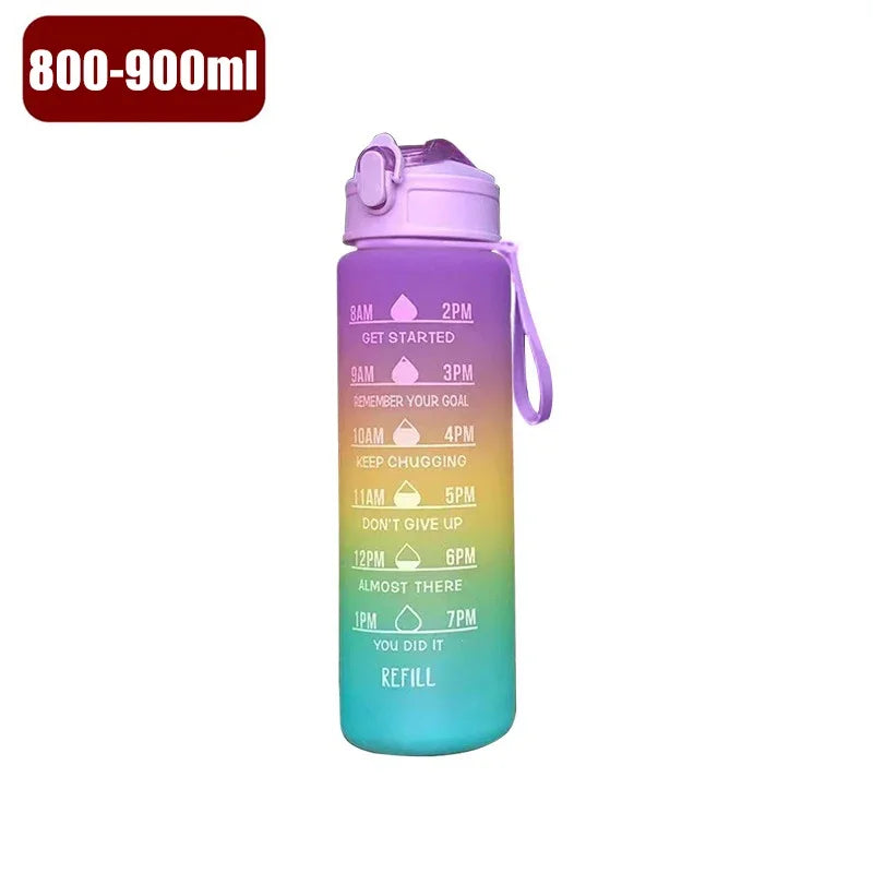 Sports Water Bottle with Straw – 900ml/1000ml Leak-Proof, High-Temperature