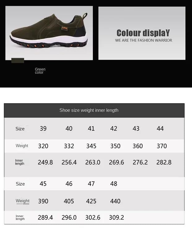 Men’s Slip-On Hiking Shoes Lightweight Waterproof Non-Slip Outdoor Sneakers