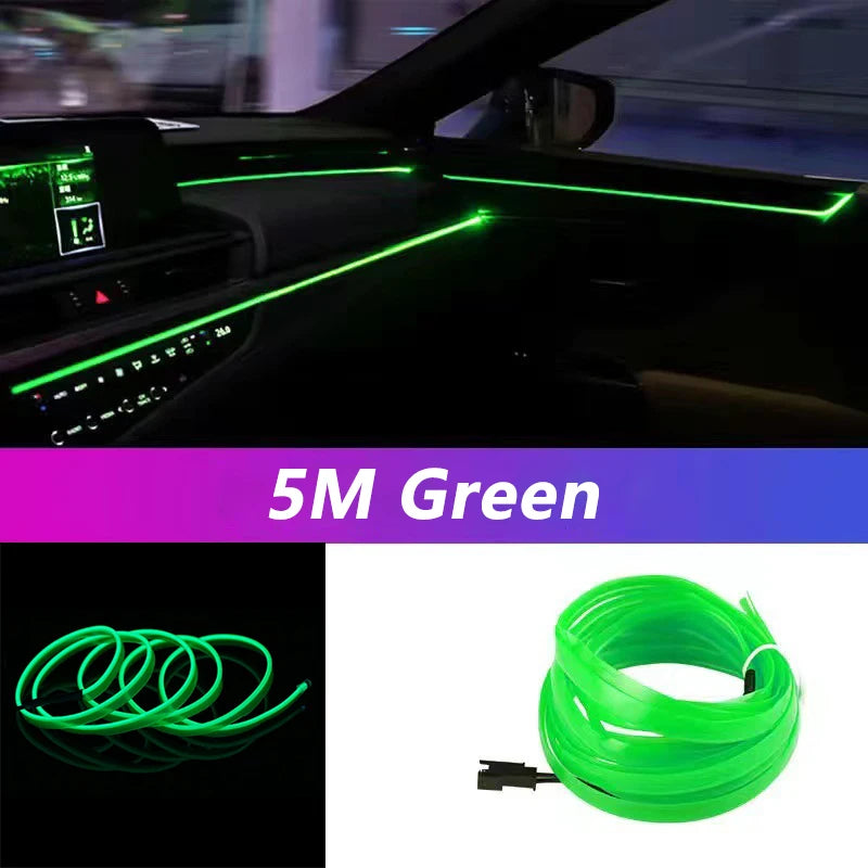 Car Interior Led Strip Light Neon EL Wiring Decorative Lamp For Auto Flexible Ambient Light USB Party Atmosphere