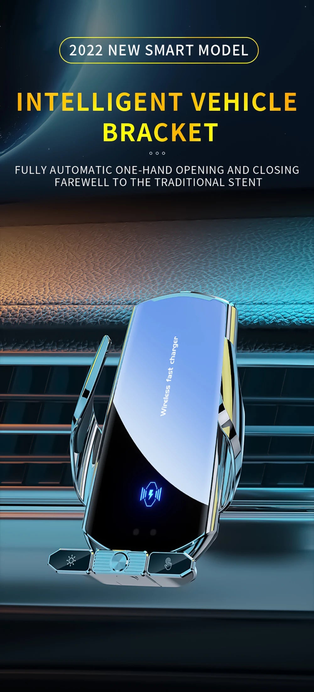 Car Phone Holder Wireless Charger For iPhone 12 13 14 15 Pro Max Sucker For Windshield Dashboard Air Vent Fast Charging Station