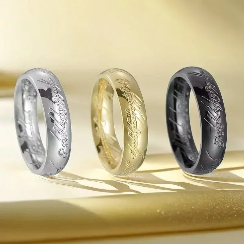 Language Rings for Unisex Fashion Accessories Stainless Steel Jewelry