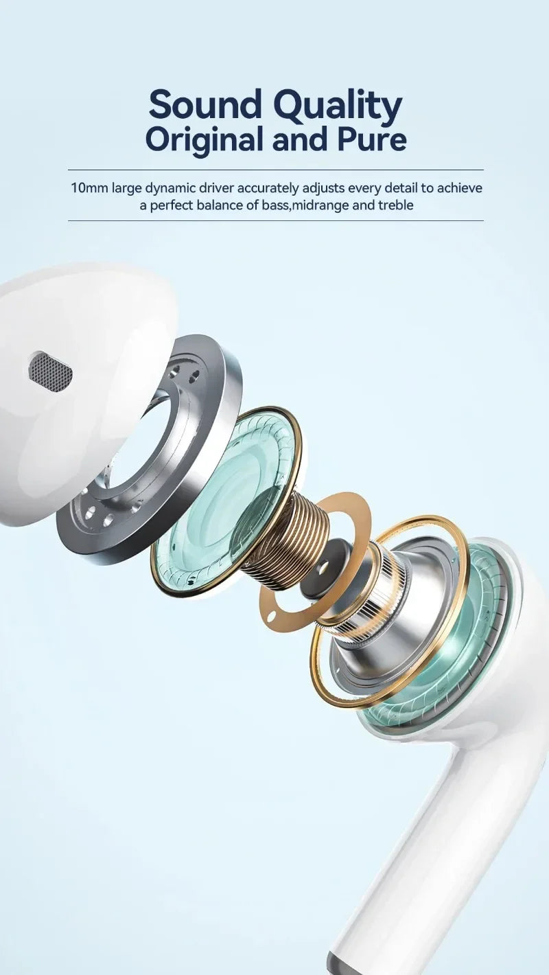 Bluetooth 5.3 Wireless Earbuds with Noise Reduction and Charging Case