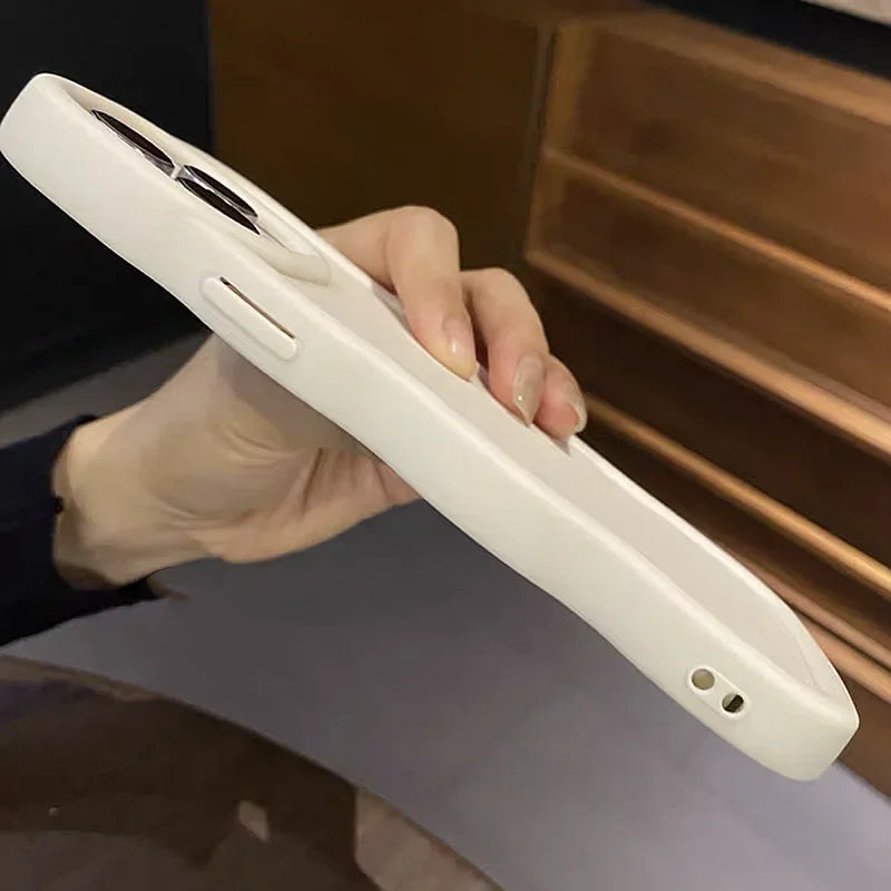 Soft Candy Curly Wave Phone Case For iPhone 11 12 13 14 15 16 17 Air Pro Max 7 8 Plus X XR XS SE Shockproof Bumper Cover Capa