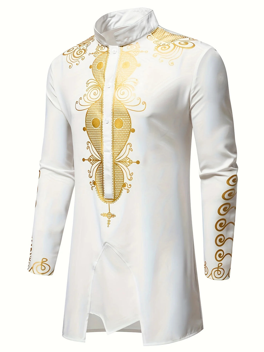 Men’s Traditional Dashiki Suit Set – 2 Piece Long Sleeve Top and Pants