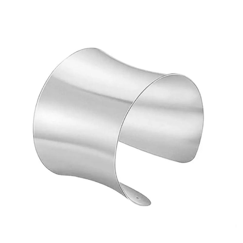 Unisex Wide Open Cuff Bracelet – Gold & Silver Tone Adjustable Metal