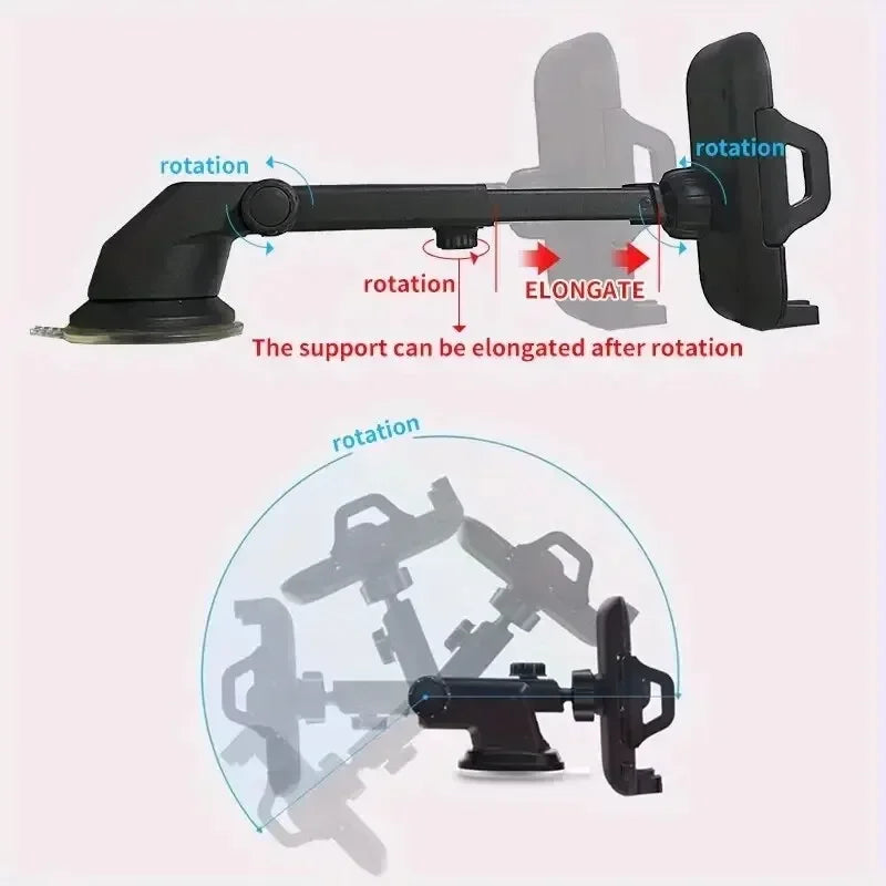 NEW 360° Rotation Car Phone Holder Universal Sucker Mount Cellphone Stand Stable Suction Cup Support in Car Mobilephone Bracket