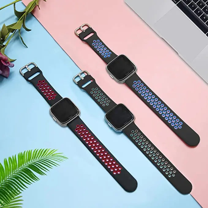 Silicone Watch Strap for Fitbit Versa 2/Fitbit Versa/Versa Lite/Versa Special Edition,Breathable Sport Replacement Watch Band