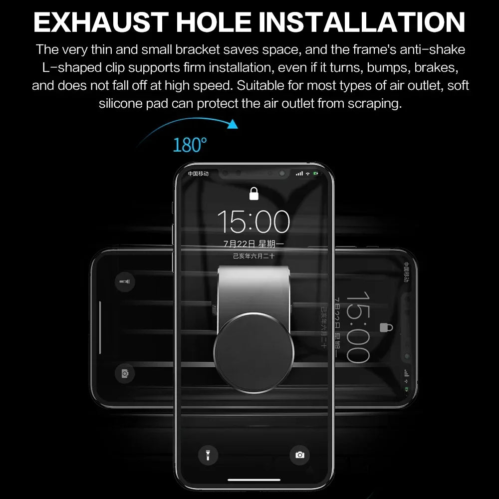 Magnetic Car Phone Mount - Strong L-Type Navigation Stand, 360° Rotation, Universal Fit for All Models, Holder for Smartphones