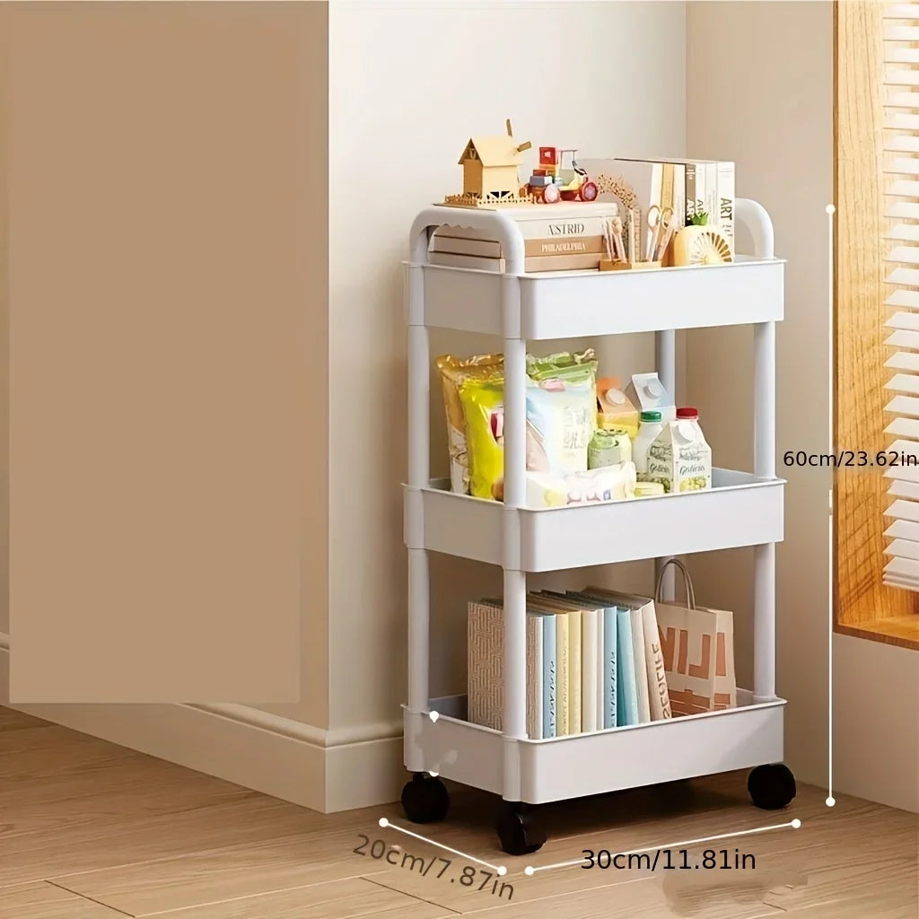 NewMultifunctional Storage Cart with Open Shelves Living Space Book Display Suitable for Kitchen Bedroom Storage Decor Organizer