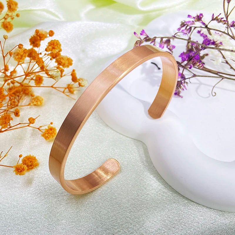 Fashion Pure Copper Magnetic Bracelet for Women Men Cuff Adjustable Size Bangles Arthritis Health Solid Copper Jewelry