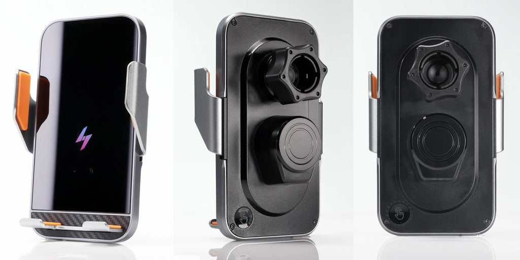 Car Wireless Charging Phone Holder Smart Sensing Fast Wireless Charger Phone Mounts 360° Rotation Inductive automatic clamping