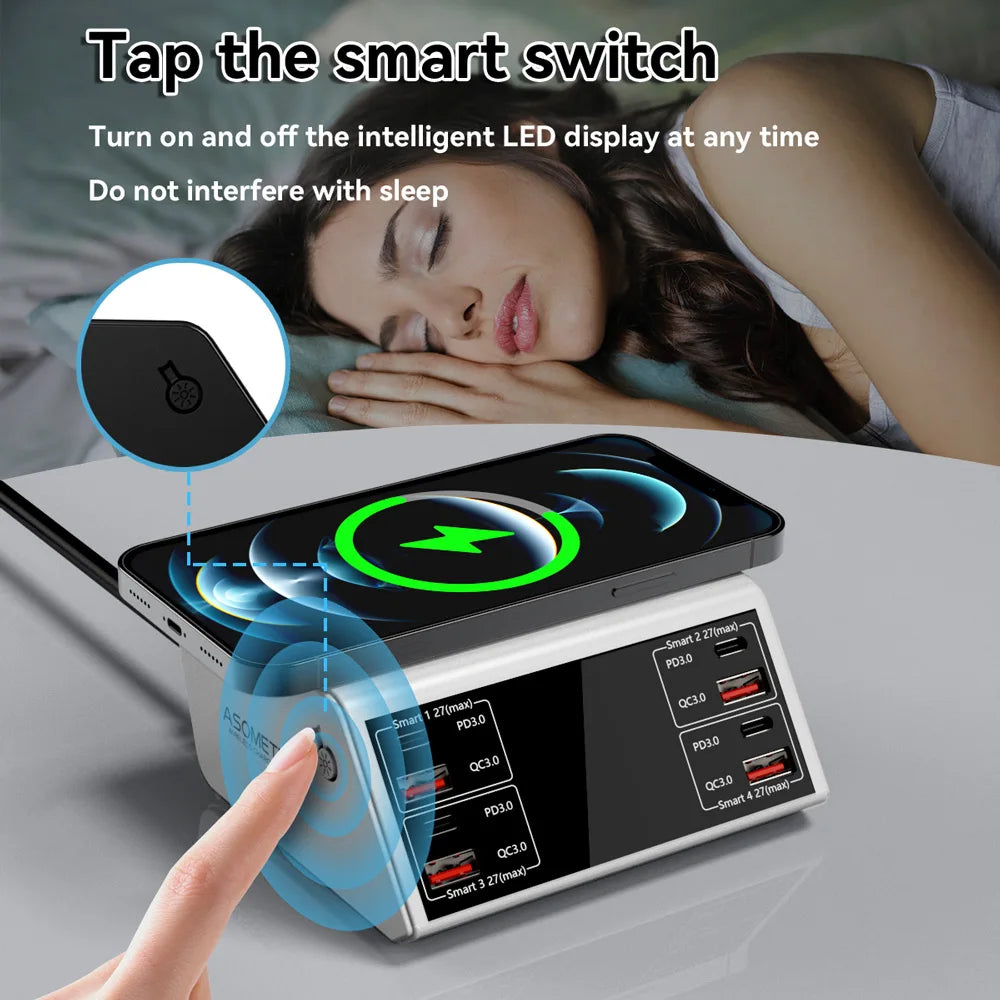 100W QC 3.0 USB Charger Wireless Charger Quick Charge PD USB C Charger Phone Accessories Fast Charger For iPhone 12 13 Xiaomi