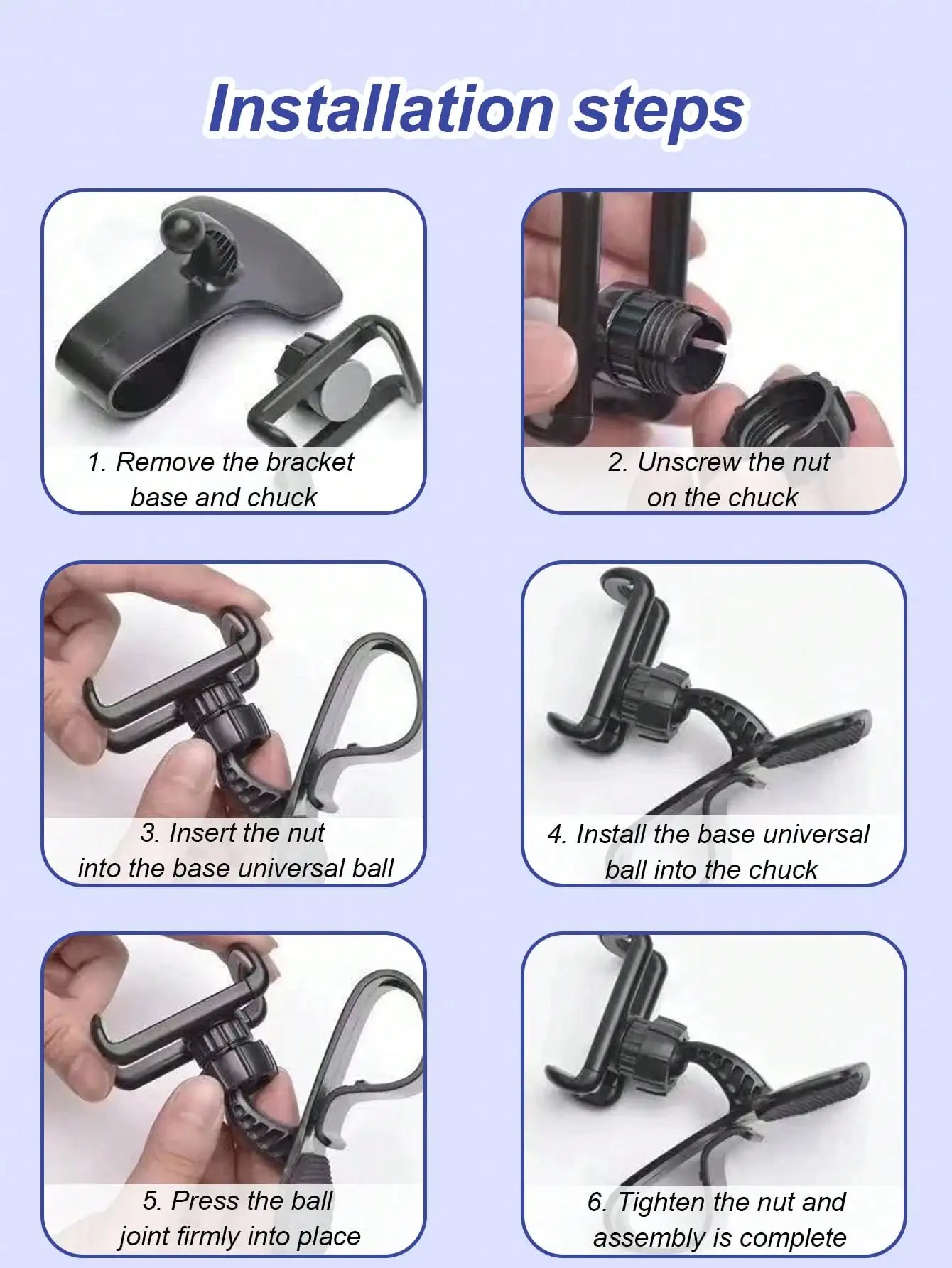 360° Rotating Car Phone Mount – Compatible with All Smartphones, a Clip-On Holder Specifically for Car Navigation
