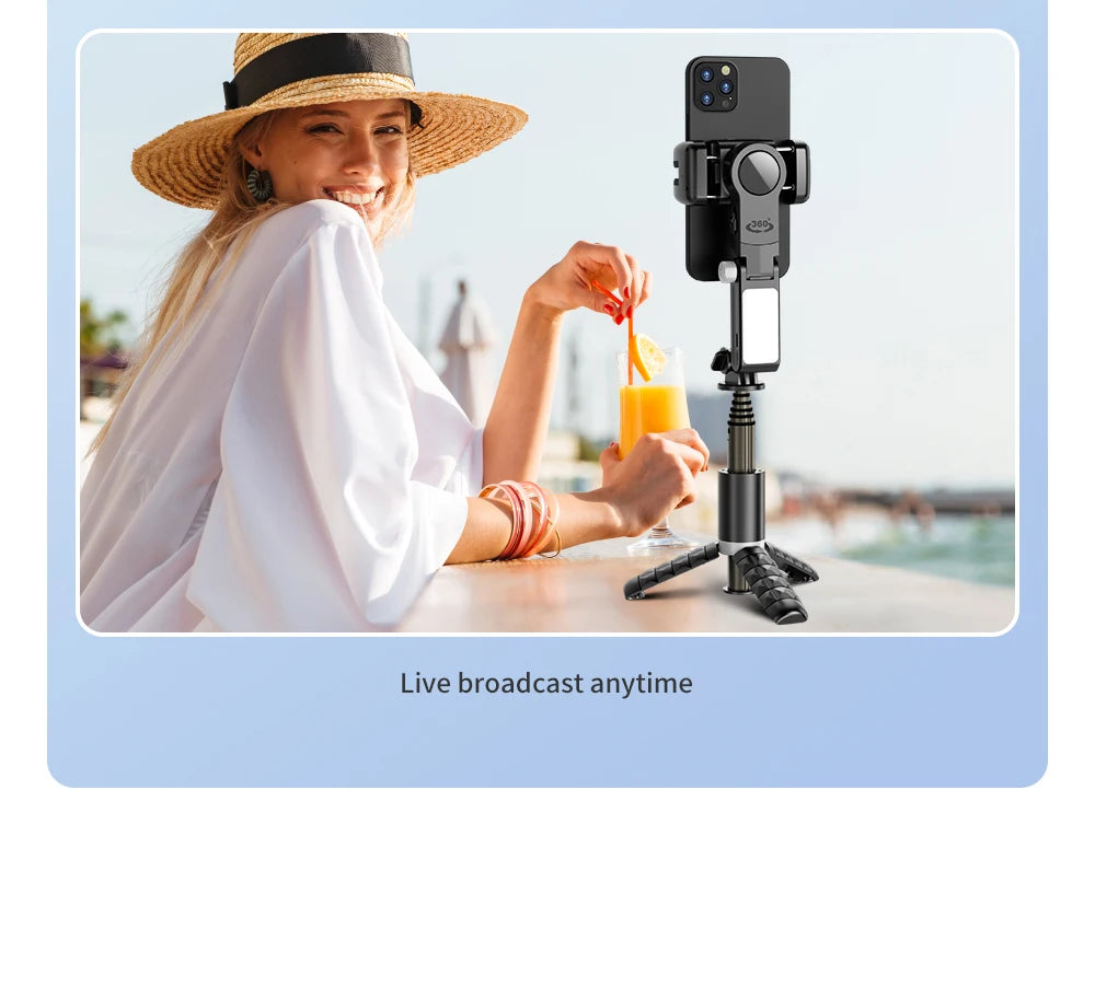 Selfie Stick Phone Gimbal Stabilizer For iPhone Android Action Camera Tripod Cellphone Mobile Cell Smartphone Handle Grip Video