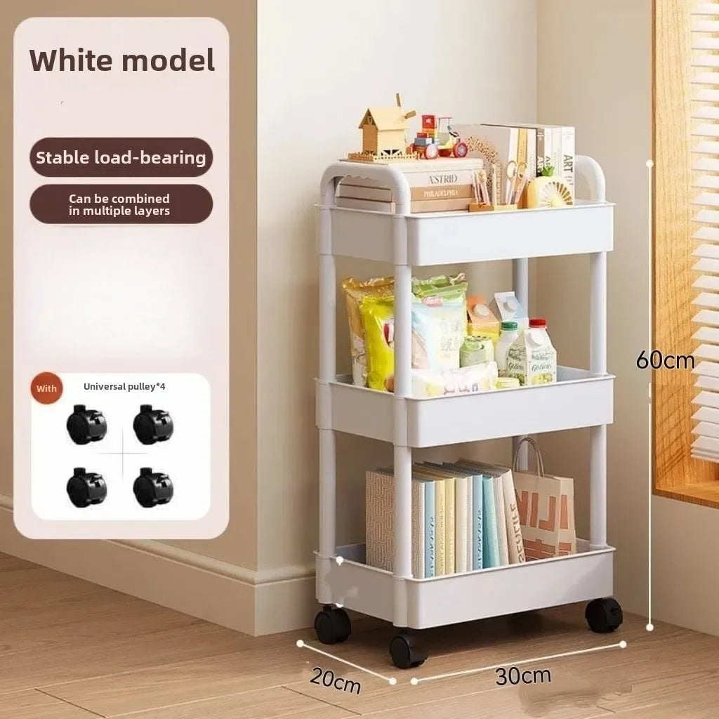 NewMultifunctional Storage Cart with Open Shelves Living Space Book Display Suitable for Kitchen Bedroom Storage Decor Organizer