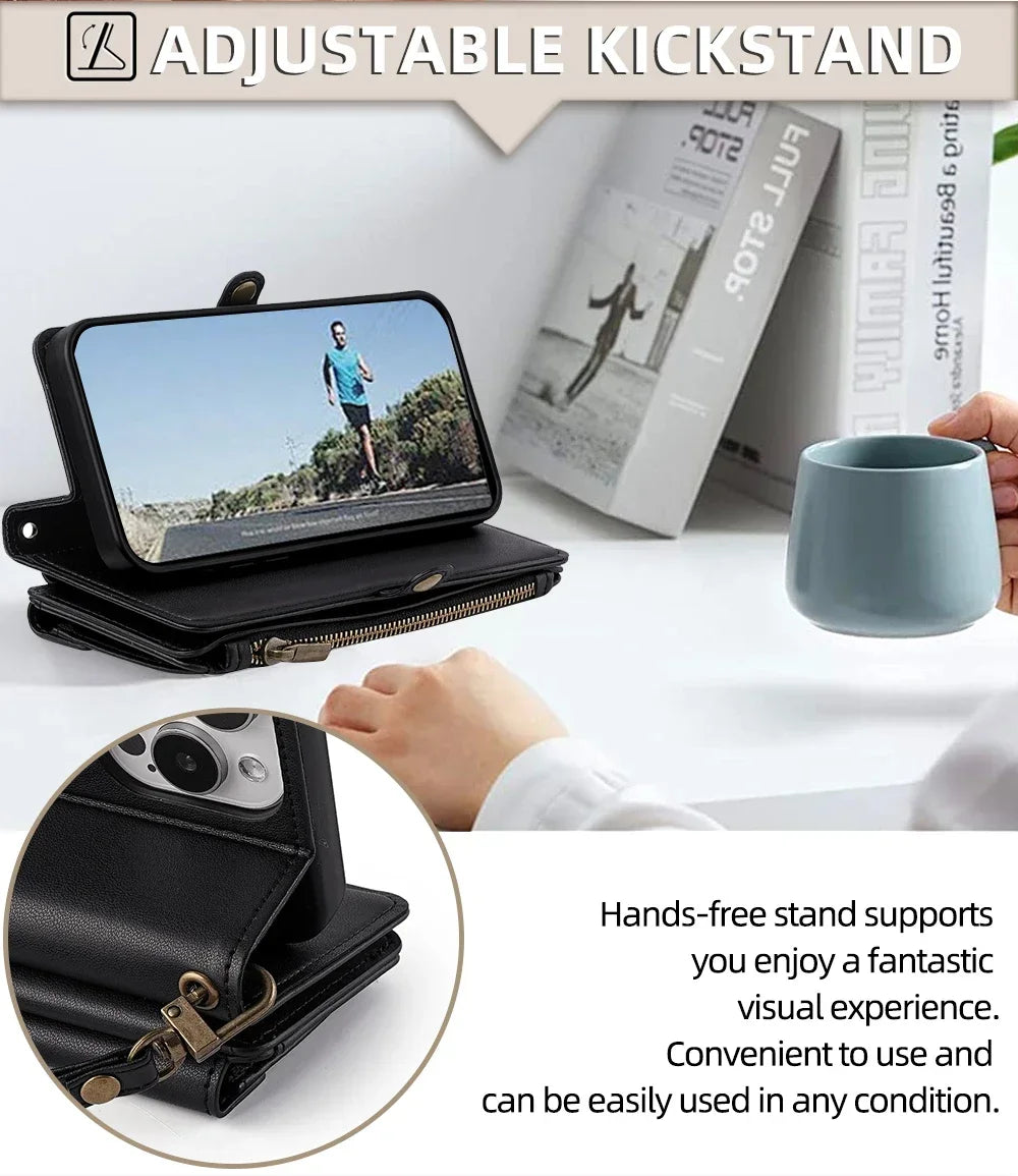 Flip Cover PU Leather Wallet Phone Cases For Xiaomi Poco C40 C51 C50 C61 C65 C71 C75 C85 4G Plain Multi-Functional Magnetic Bag