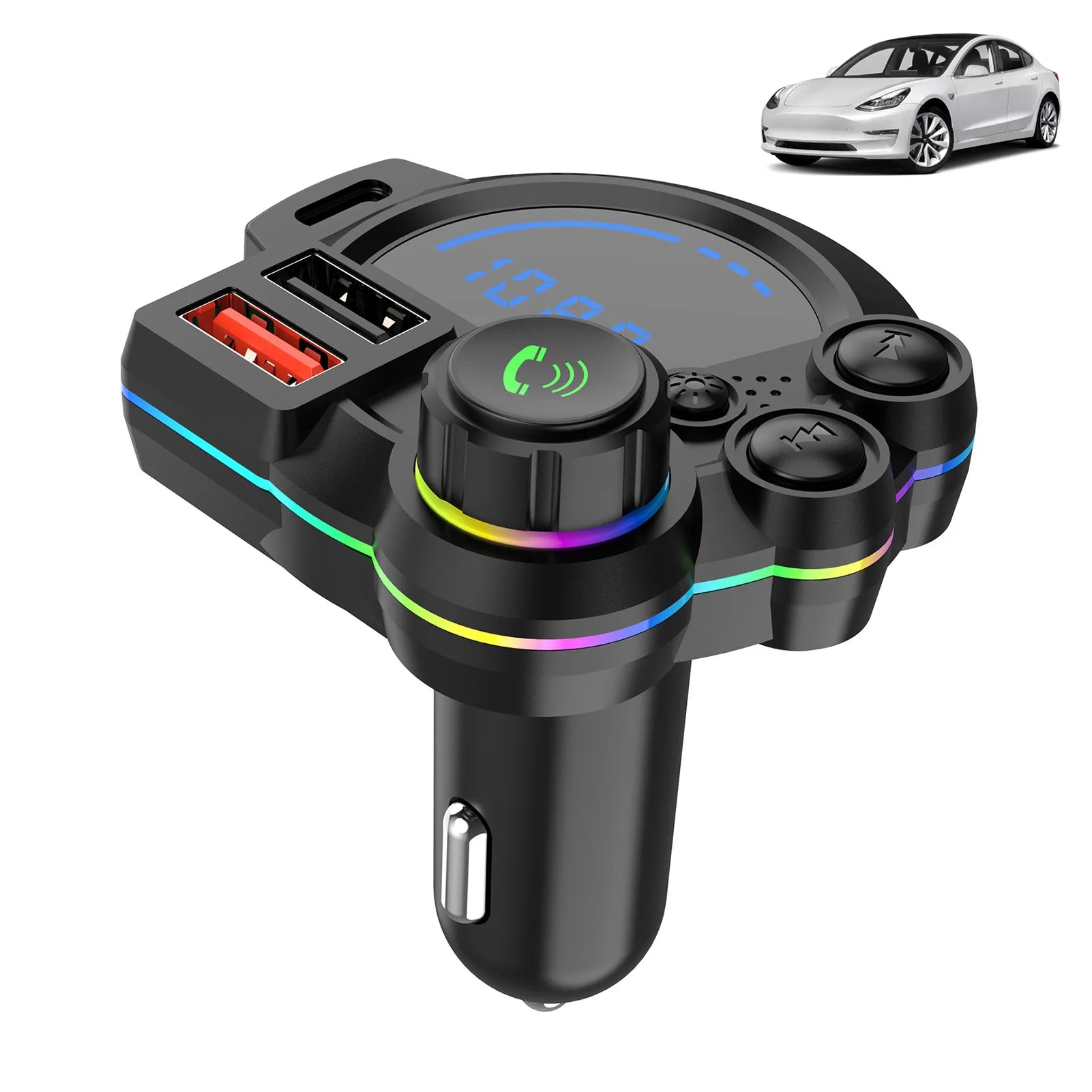 Car Charger Wireless FM Transmitter Hands-Free Calling Radio Receiver Mp3 Music Stereo Adapter Dual USB Port Charger