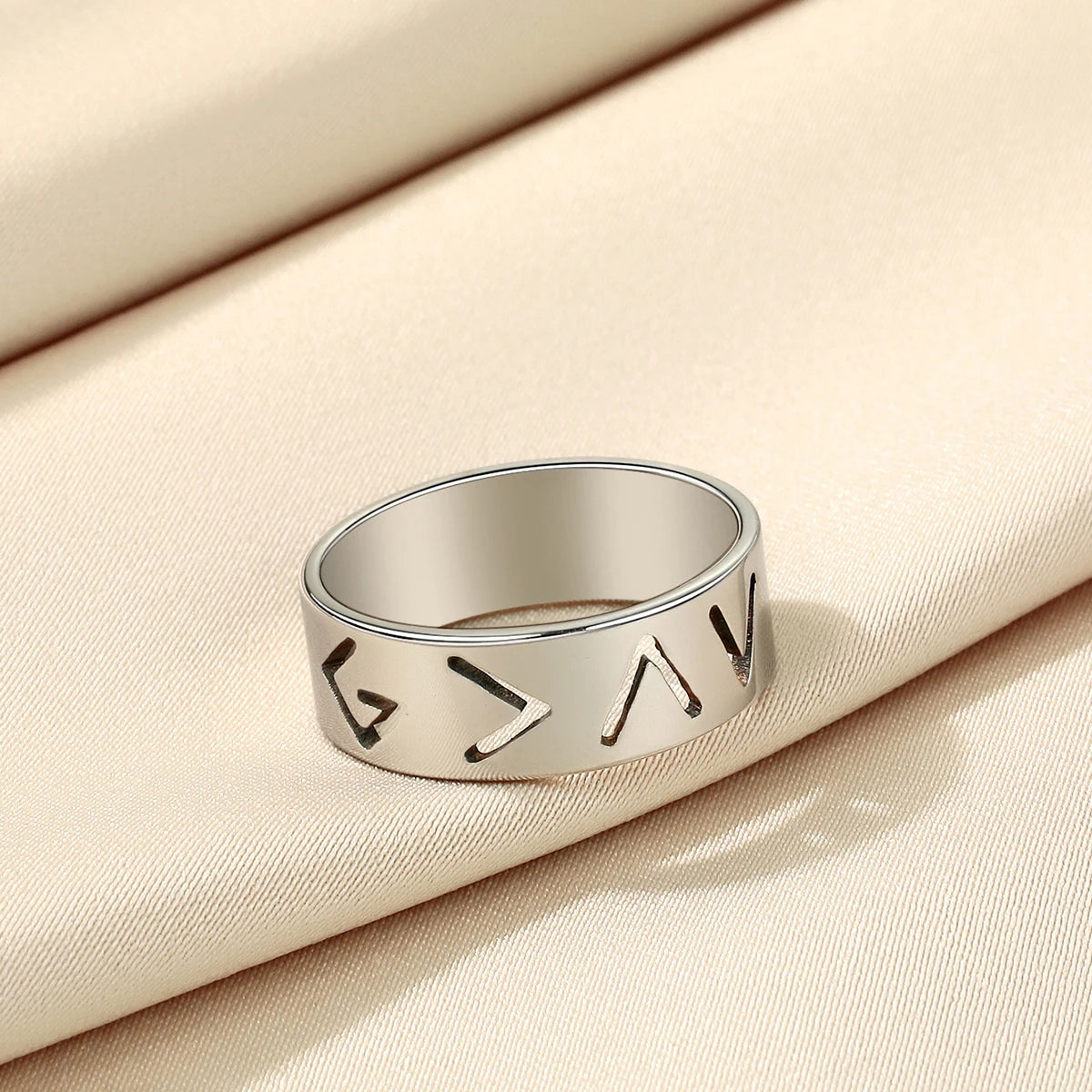 Unisex Stainless Steel Fashion Ring – Adjustable Geometric Design Band for Men & Women
