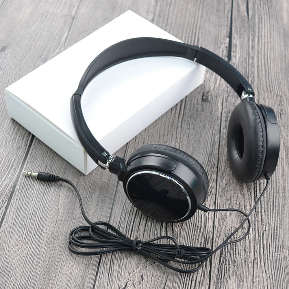 Wired Noise Cancelling Headphones Portable Foldable Sports Earphones with Microphone for PC Game Stereo Music Headset