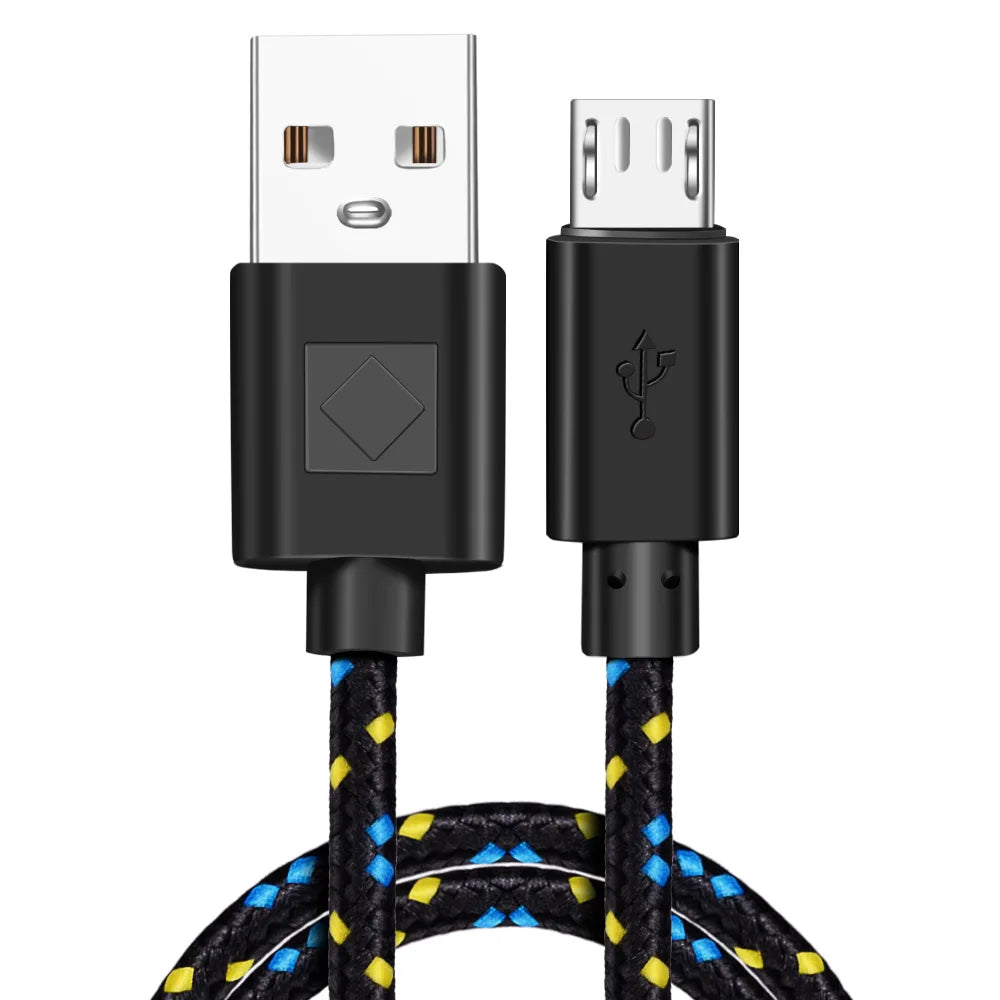 Micro USB Cable 1m 2m 3m Nylon Braided Data Sync USB Charger Cable For Samsung Huawei Xiaomi HTC Android Phone USB Micro Cables