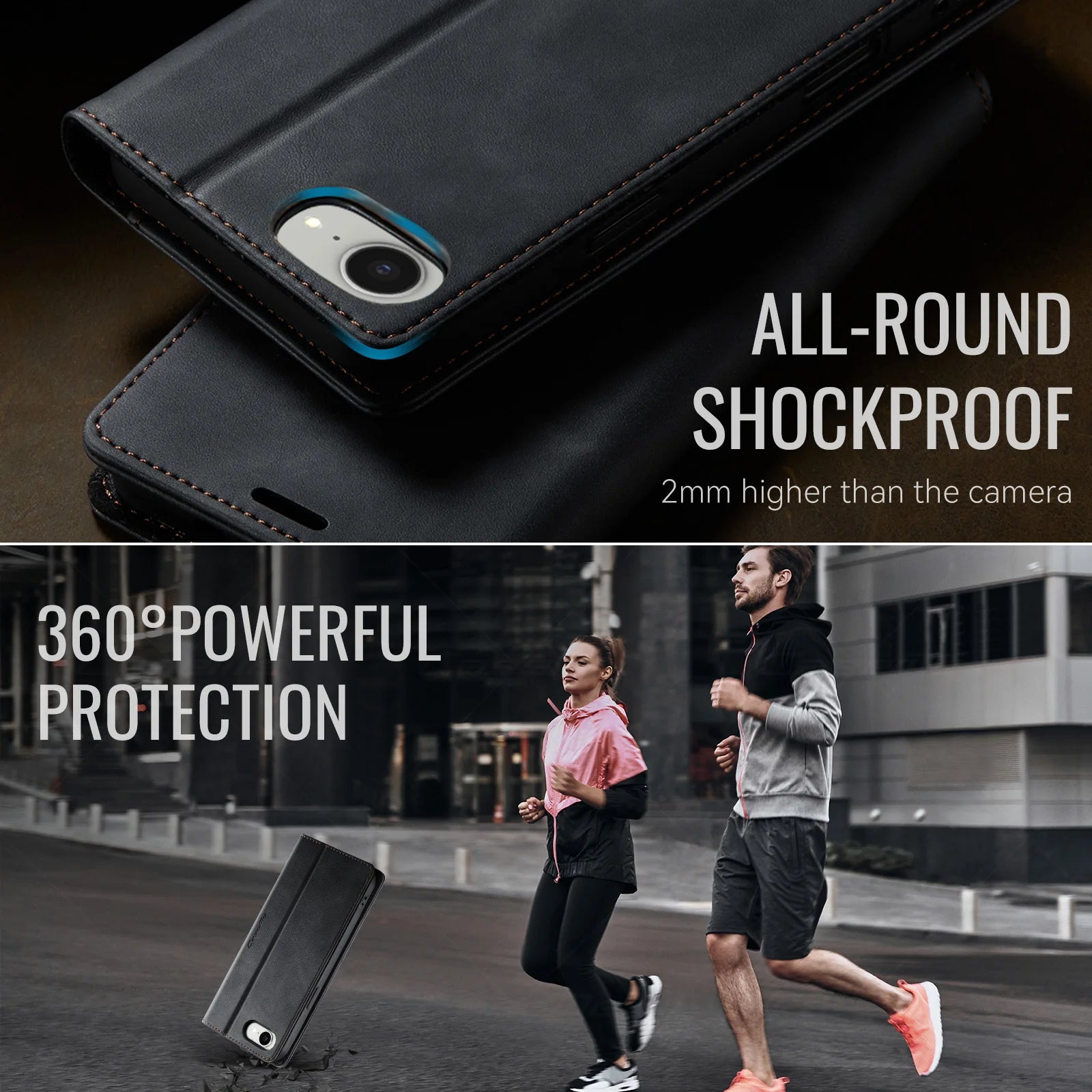 Case For iPhone 17e 16e 2026 2025 Wallet Case PU Magnetic Folio Cover With Card Holder Kickstand TPU Protective Phone Case