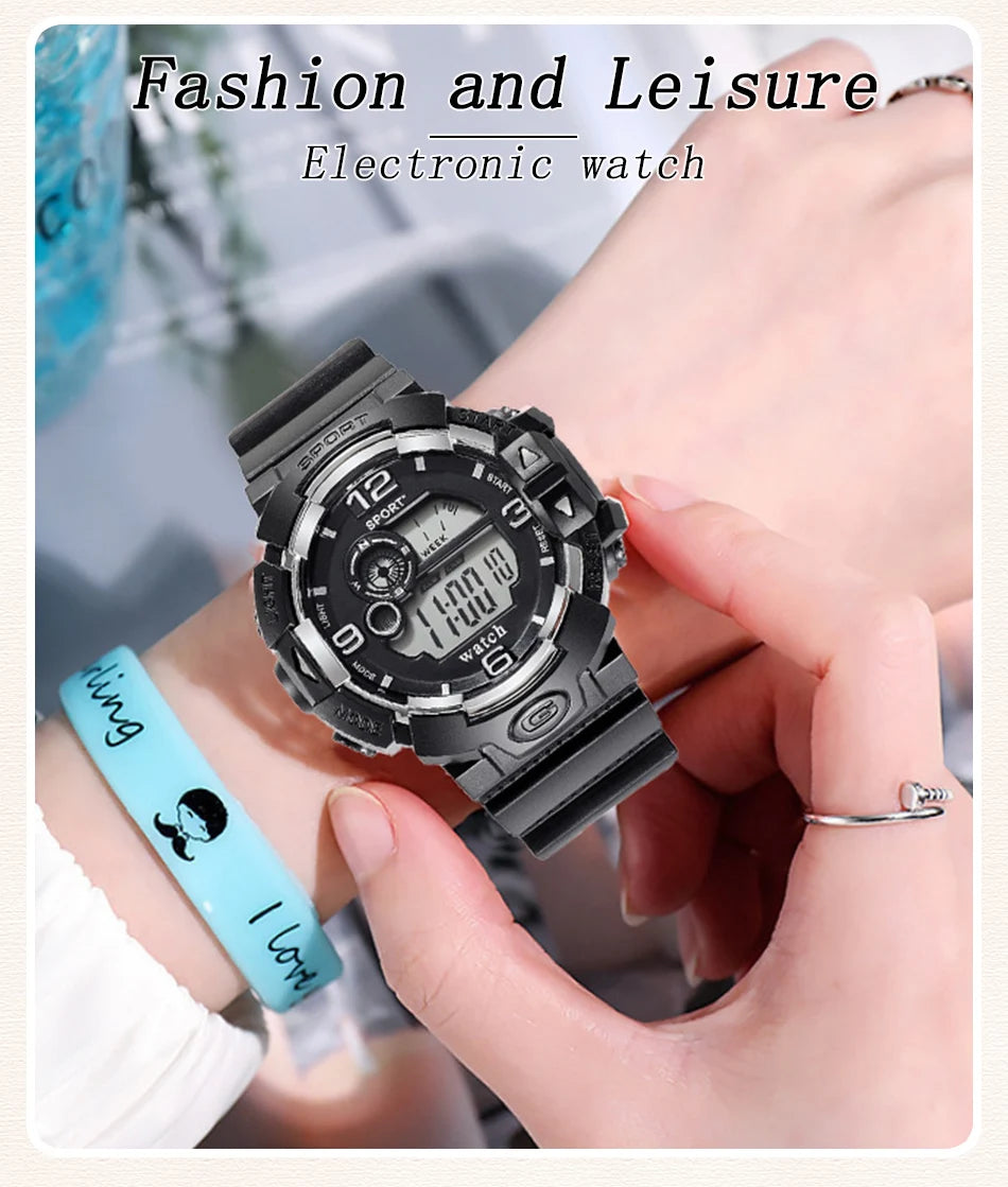 Men’s Digital Sports Watch with LED Display