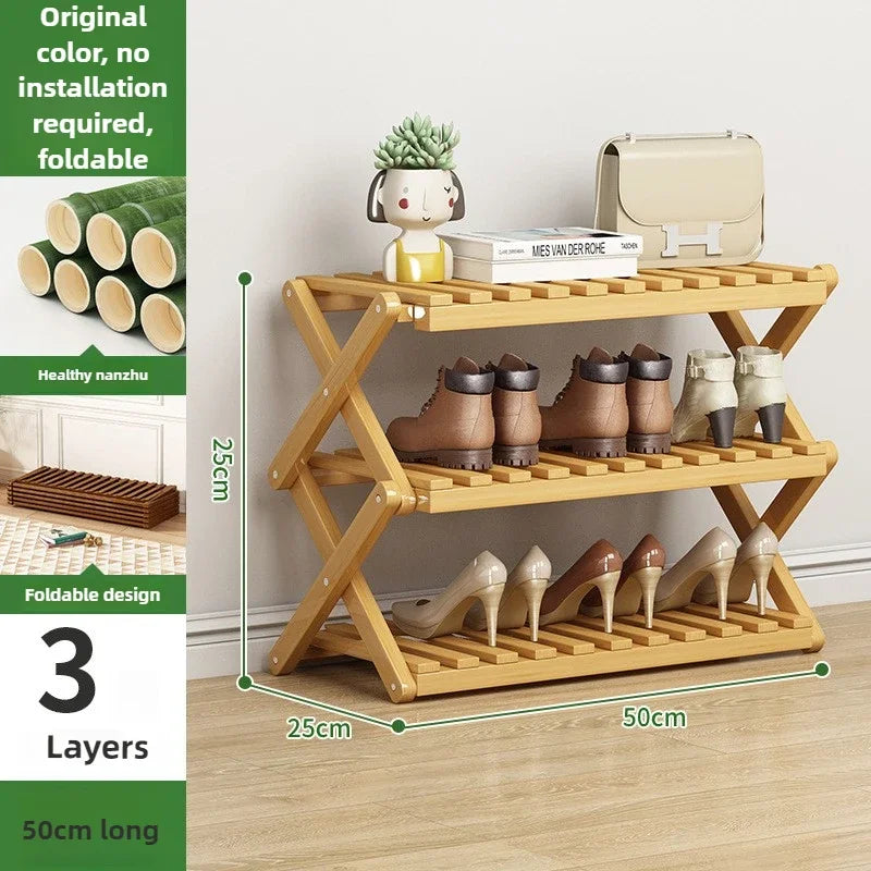 Foldable Multi-Level Shoe Rack – Space Saving Storage Organizer