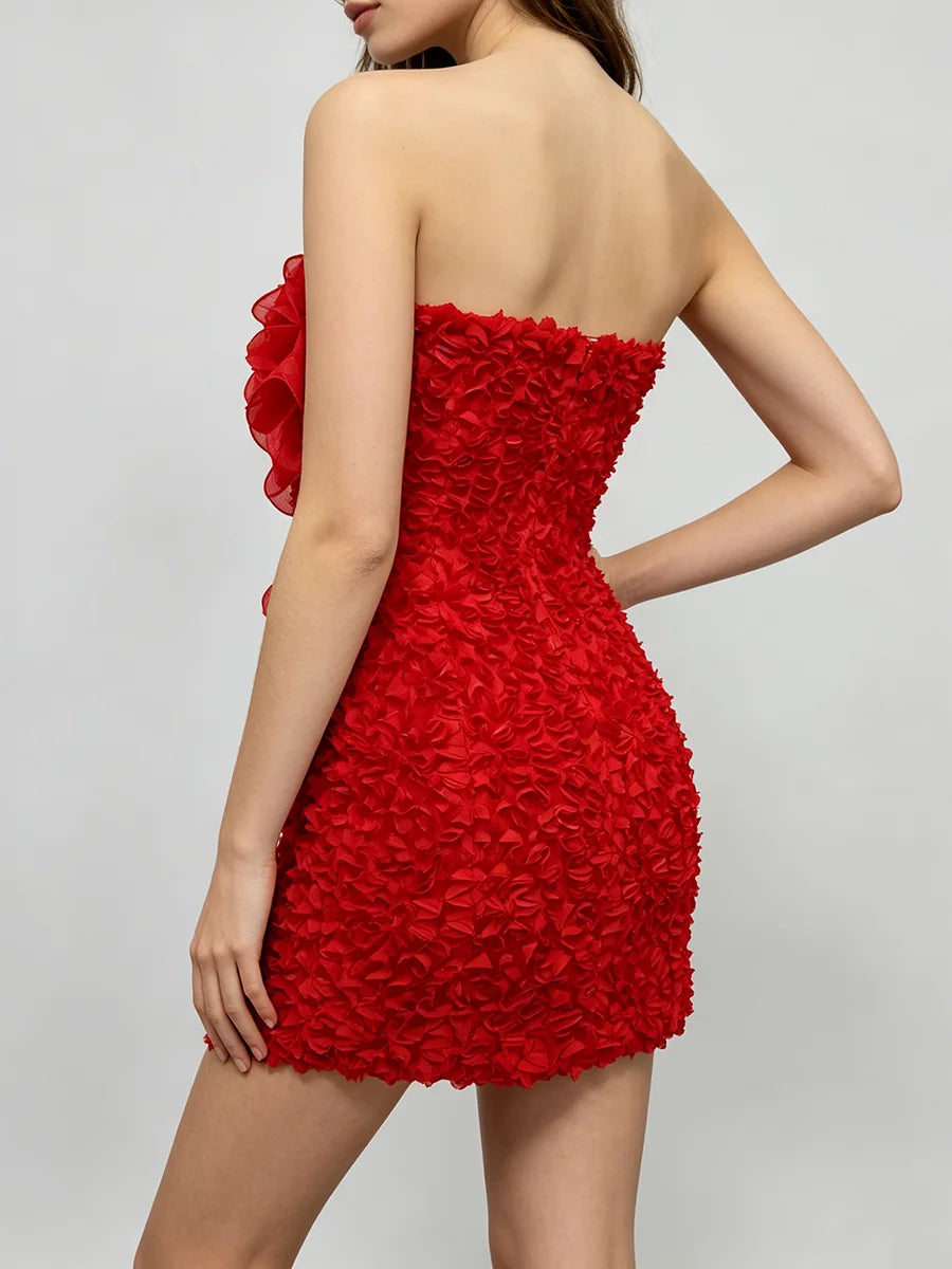 Dresses for Women Strapless Sleeveless High Waist Slimming Mini Solid Dress Female Fashion