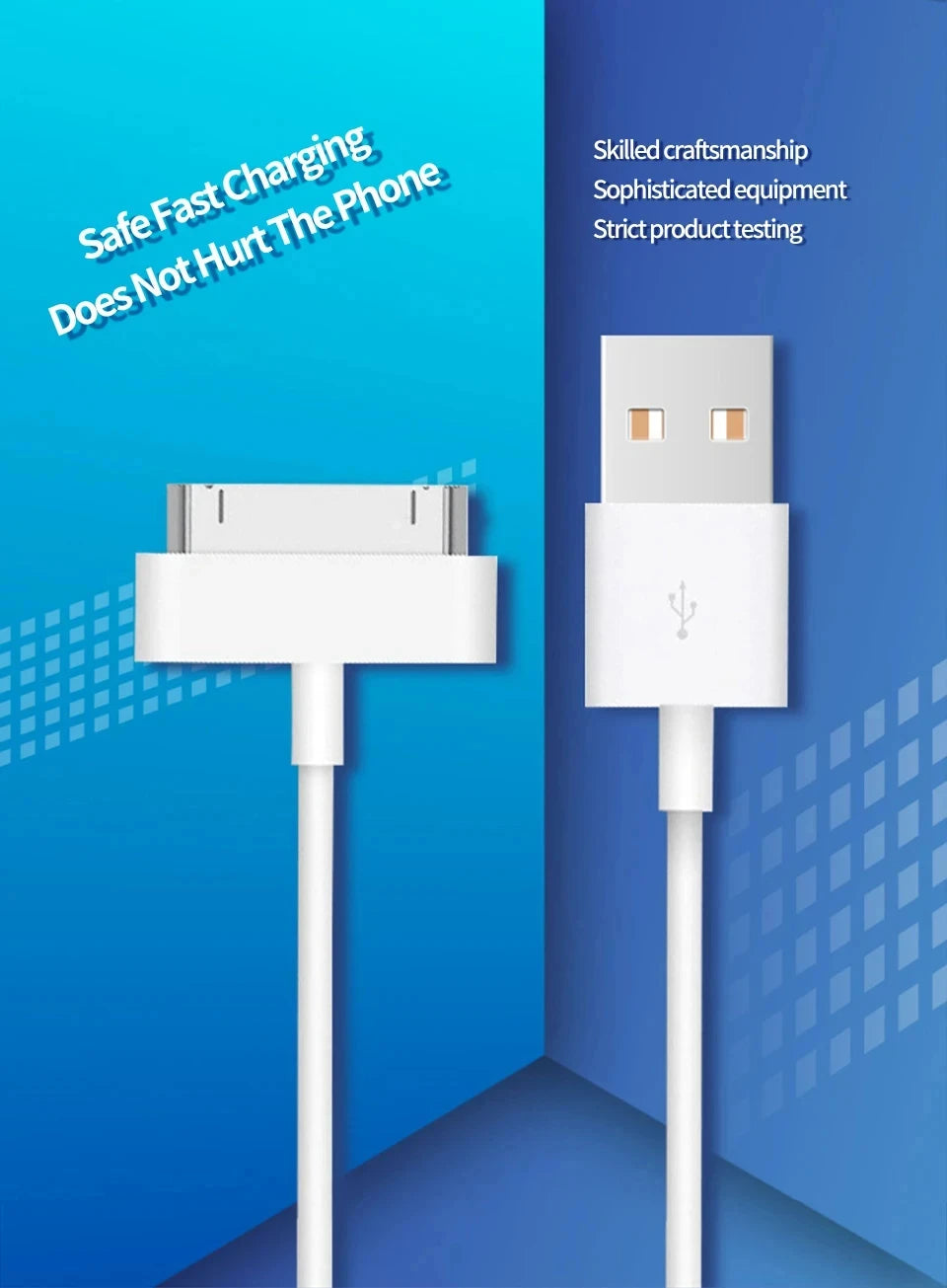 30 Pin USB Cable Charge Fast Charging for iPhone 4S 4 3GS 3G iPad 1 2 3 iPod Nano itouch 30 Pin Charger Adapter Data Sync Cord