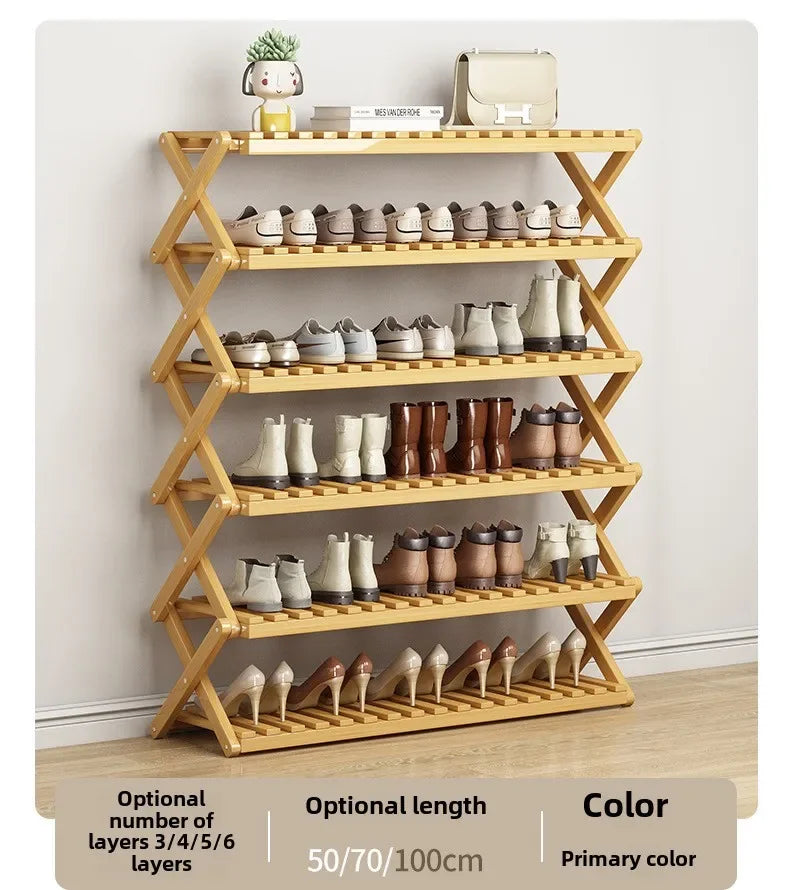 Foldable Multi-Level Shoe Rack – Space Saving Storage Organizer
