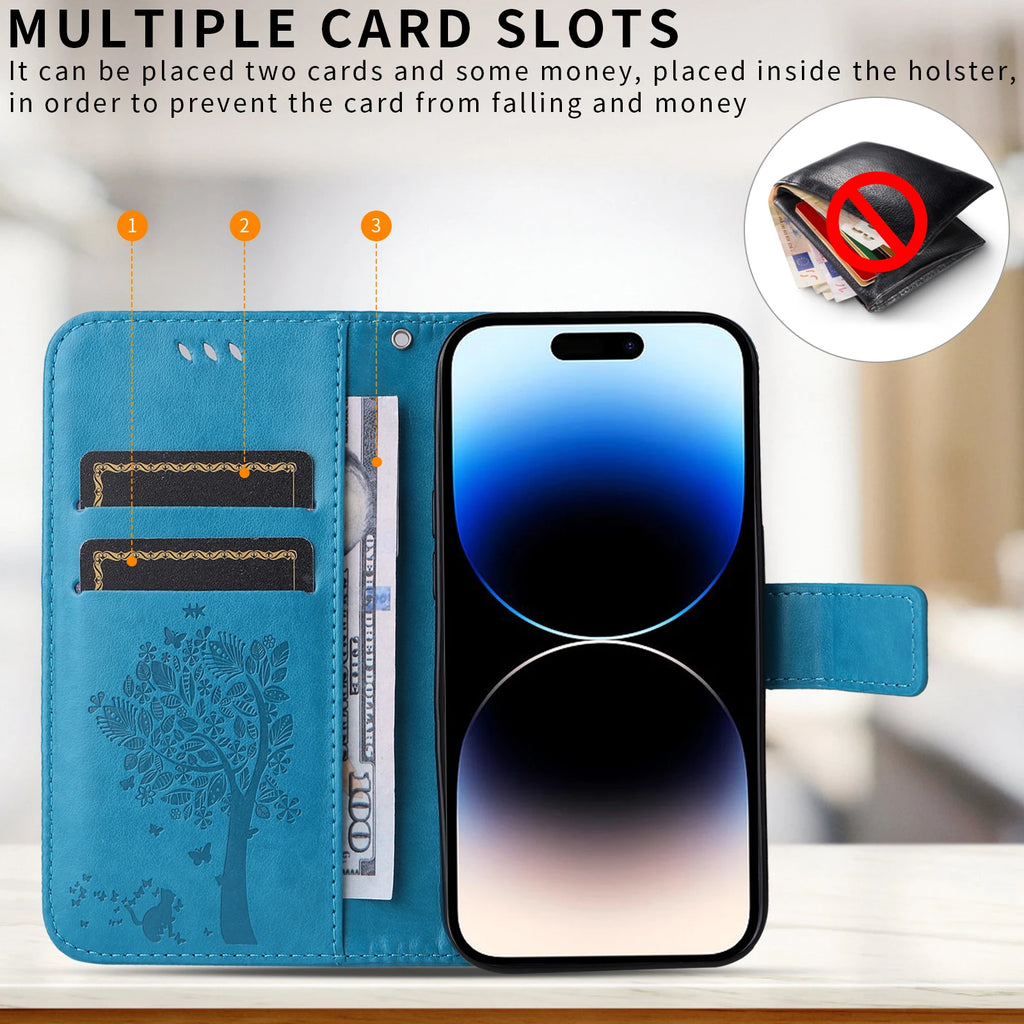 Wallet Card Slot Leather Case For iPhone 15 14 Pro Max 13 12 Mini 11 6 7 8 Plus SE2 SE3 XS X Storage Compartment Phone Cover