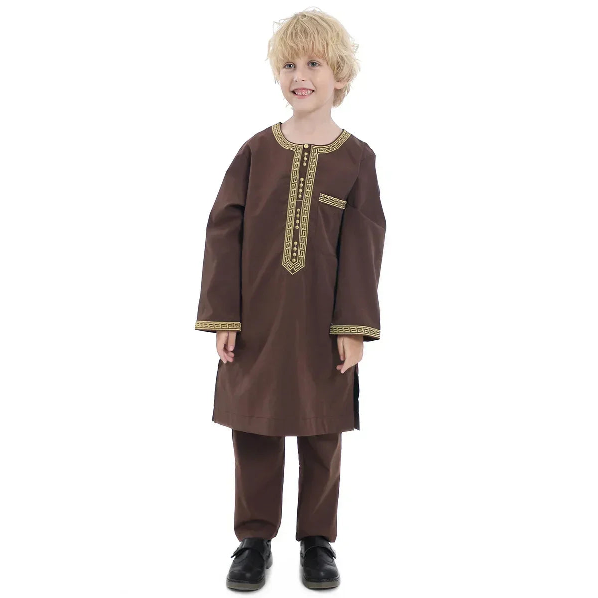 Boys Islamic Thobe – Kids Long Sleeve Traditional Robe