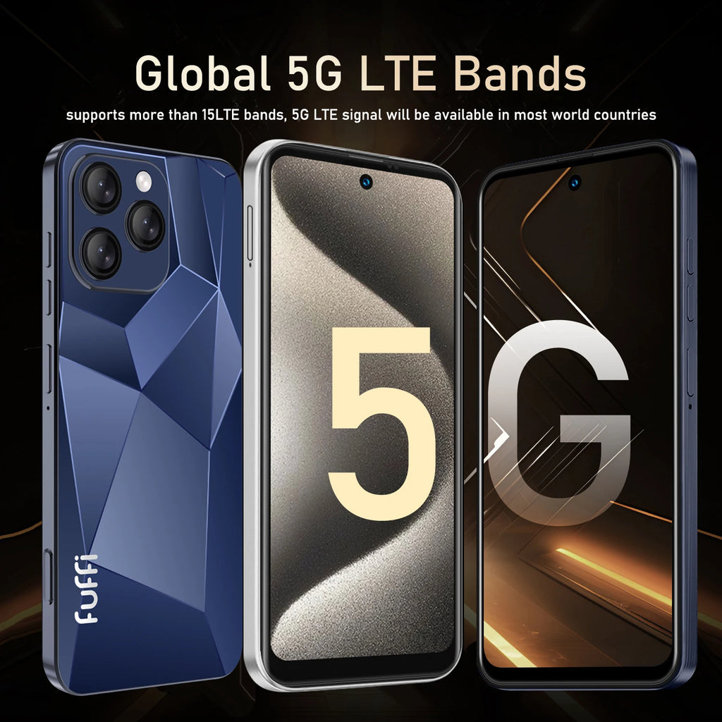 Global Vision I16 Pro Smartphone 5G Android 5300mAH 12GB RAM 512G ROM 6.56Inch 1080x2640HD 24+48MP 4G Network Mobile Phone