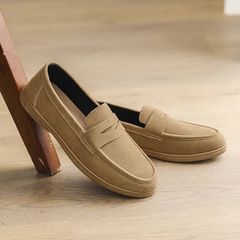 Hot Sale Men's Slip On Loafers Preppy Lightweight Breathable Comfort Outdoor Flats Non Slip Soft Sole Casual Daily Walking Shoes