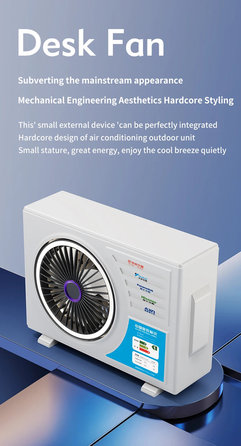 High-Speed Desktop Fan with Multiple Adjustable Levels Cool Circulating Air Mini Air Conditioning Style Home Silent Cooling Fan