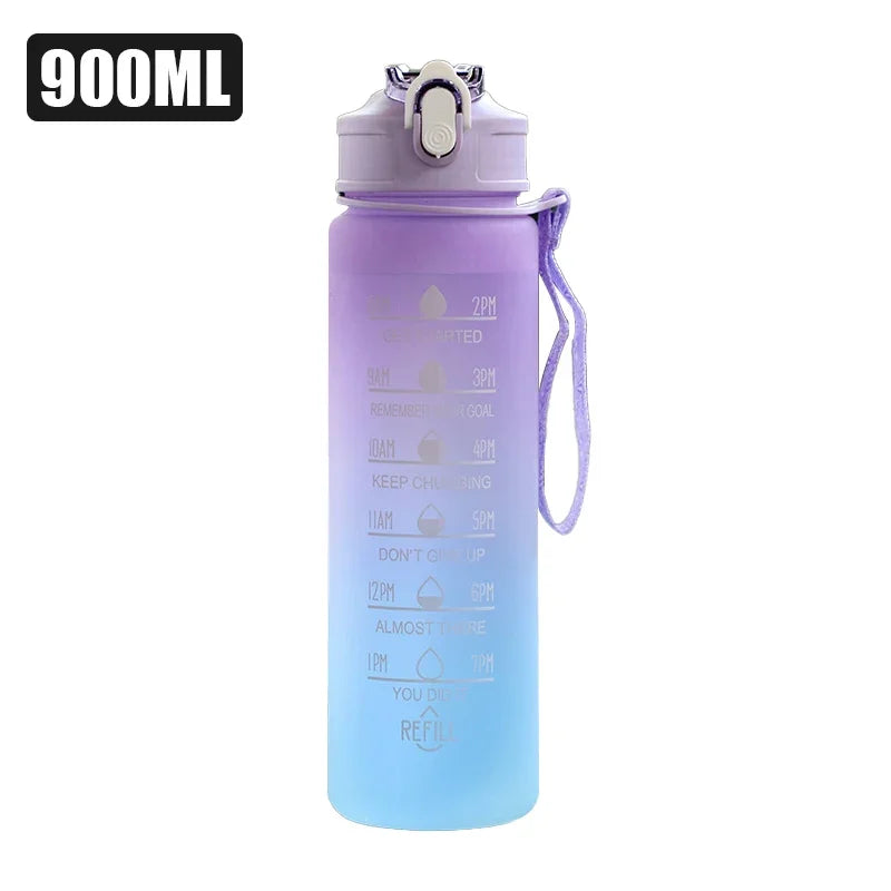 Sports Water Bottle with Straw – 900ml/1000ml Leak-Proof, High-Temperature
