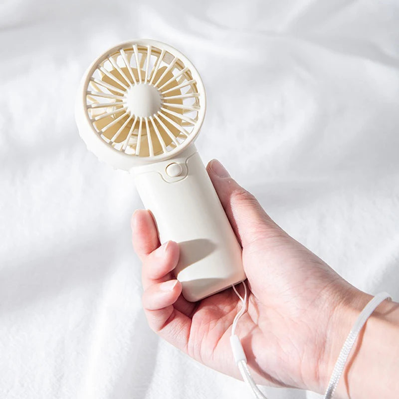 Cute Mini Fan Portable Handheld Fan Lightweight Handy Fan Pocket Size Low Noise Small Electric Fan Student Gift Outdoor Fan