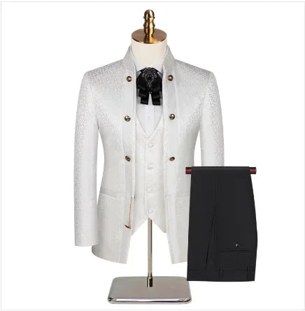 Men’s Slim-Fit Formal 3-Piece Suit Set