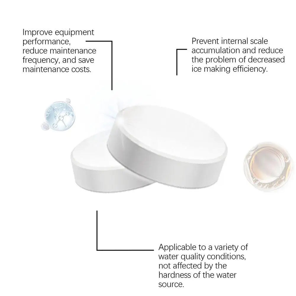 12pcs Ice Machine Cleaning Tablets Home Appliance Care Descaling Deodorizing Prolonging Ice Maker Lifespan Household Tool
