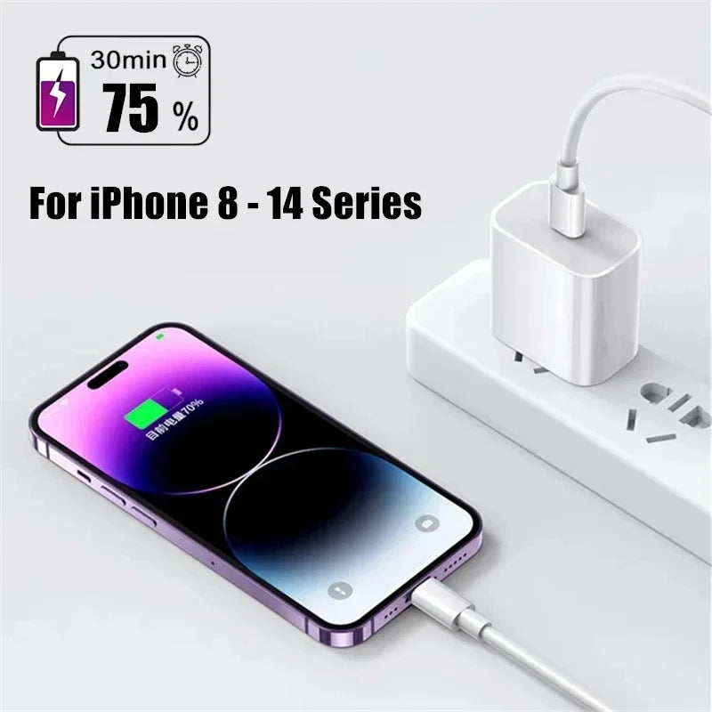 35W PD Fast Charger for iPhone 13 pro 14 plus 11 12 Mini XR X iPad Air USB-C Quick Charging Cable with Multiple Protocols Support