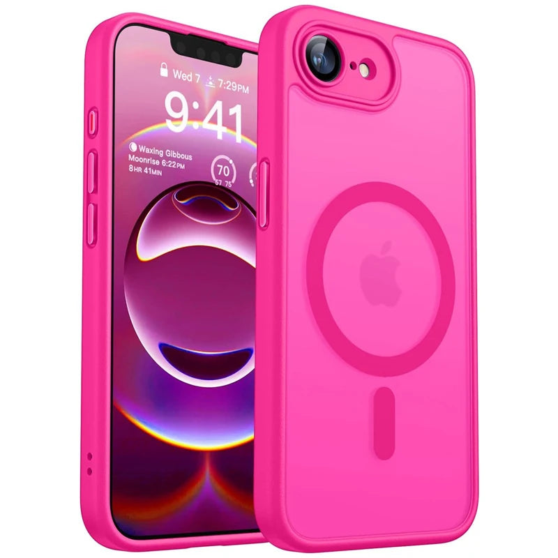 Luxury Matte Hard Case For iPhone 17E 16E 17 16 15 14 13 12 11 Pro Max iPhone17e iPhone16e for Magsafe Charge Translucent Cover