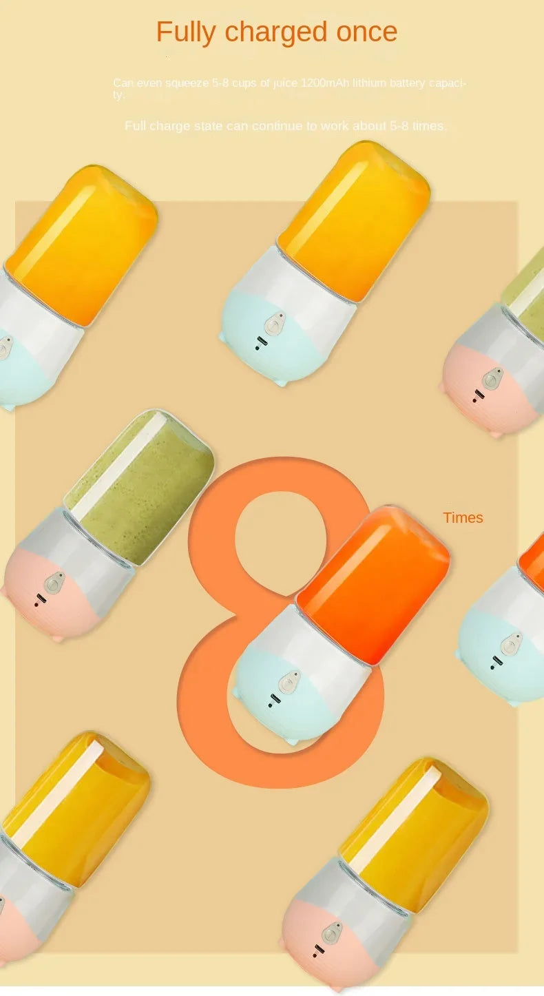 Mini Portable Blender – USB Rechargeable Juice Cup for Smoothies and Fruit Juices