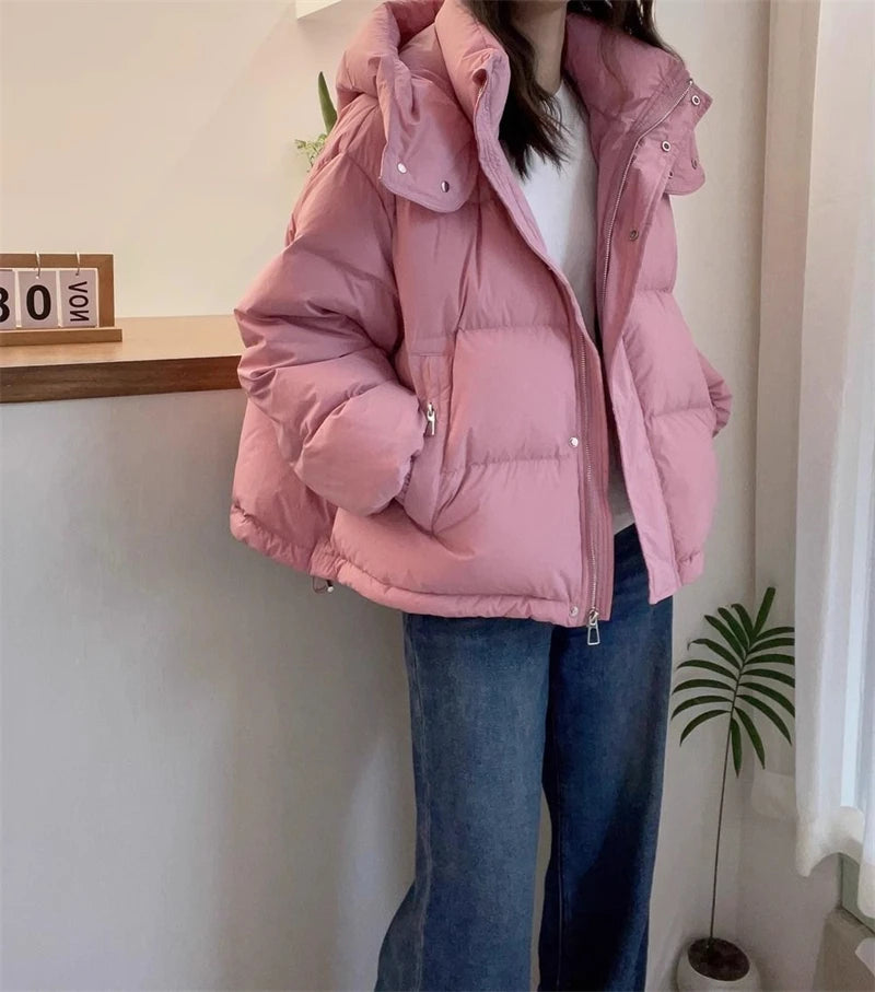 Women’s Winter Puffer Jacket – Warm Hooded Zip-Up Parka Coat