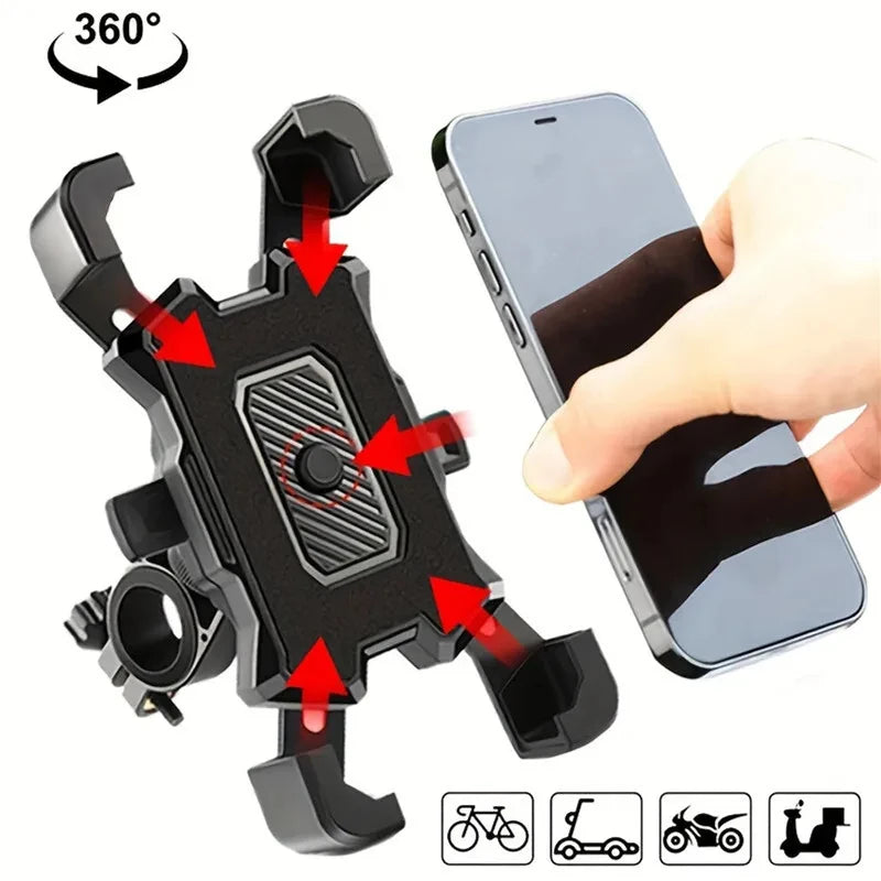 Adjustable Motorcycle Phone Holder 360° Rotatable GPS Clip Cycling Bike Accessory Sports Stand for Bikes