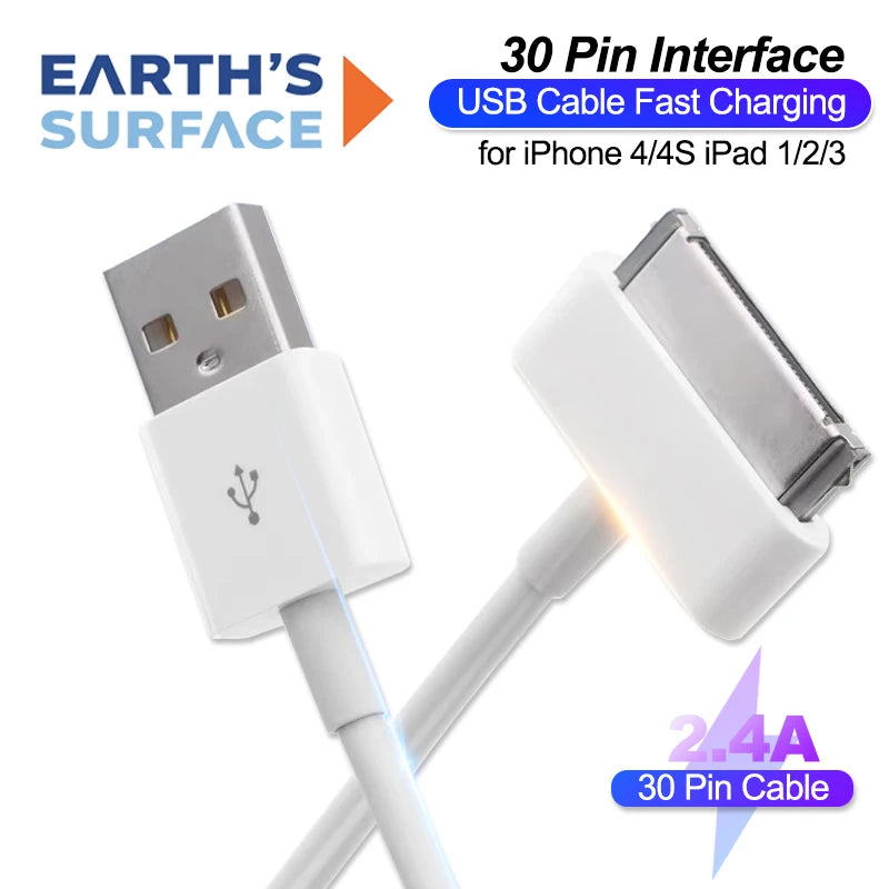 30 Pin USB Cable Charge Fast Charging for iPhone 4S 4 3GS 3G iPad 1 2 3 iPod Nano itouch 30 Pin Charger Adapter Data Sync Cord